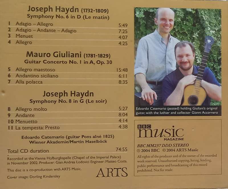 Haydn: Symphonies no. 6 & 8 and Giuliani: Guitar Concerto no. 1