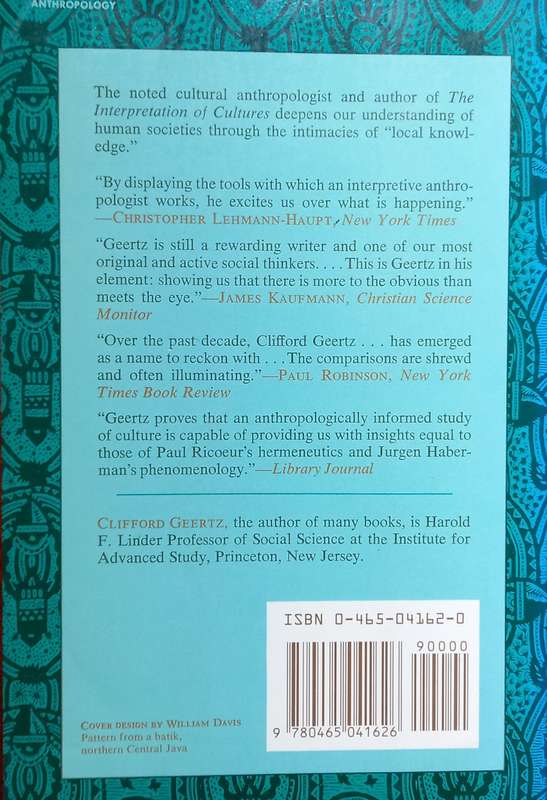 Clifford Geertz, Local Knowledge: Further Essays in Interpretive Anthropology