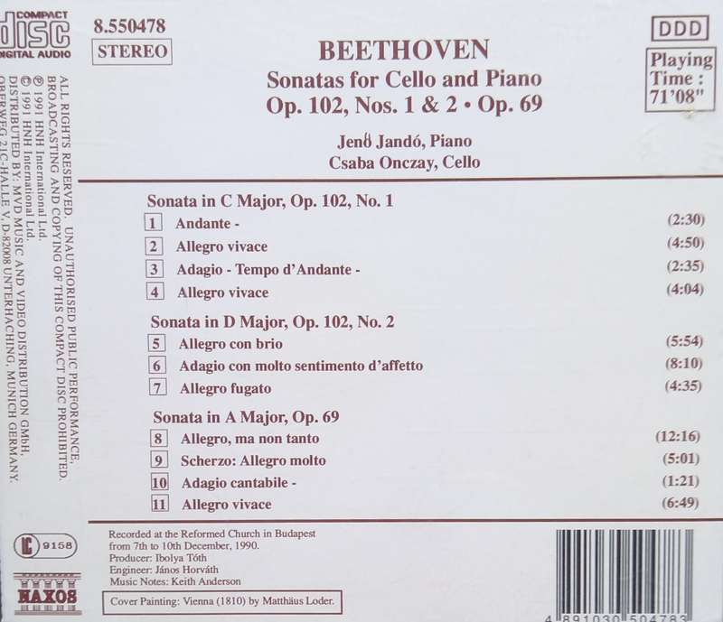 Beethoven: Cello Sonatas nos. 3-5 (CD)
