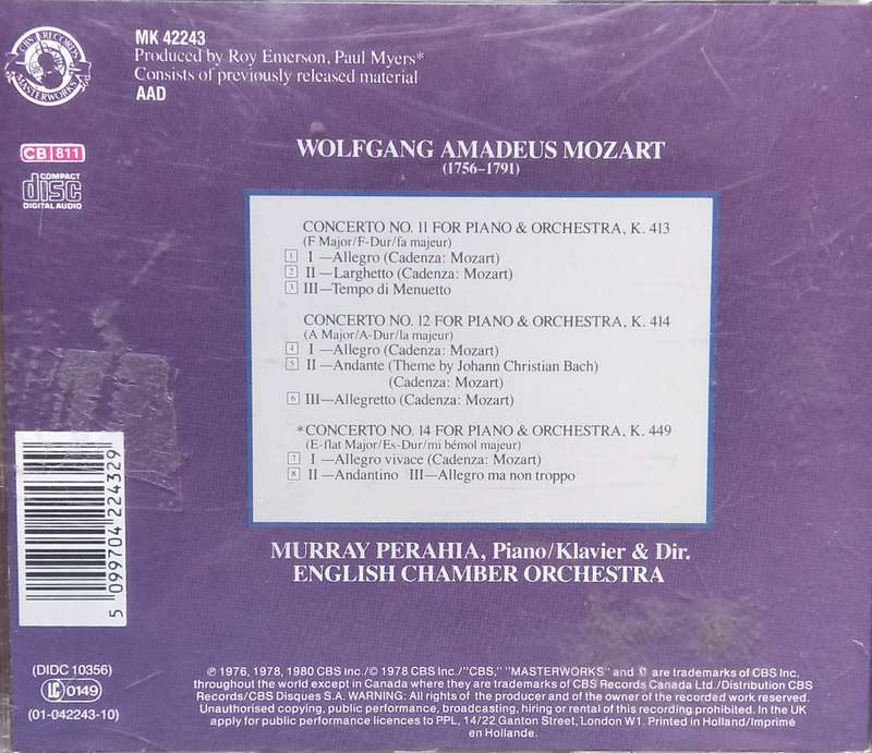 Mozart: Piano Concertos nos. 11-12 & 14 (Perahia)
