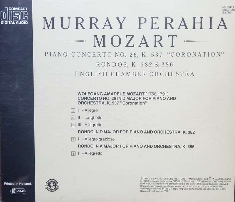 Mozart: Piano Concertos no. 26 & Rondos (Perahia)
