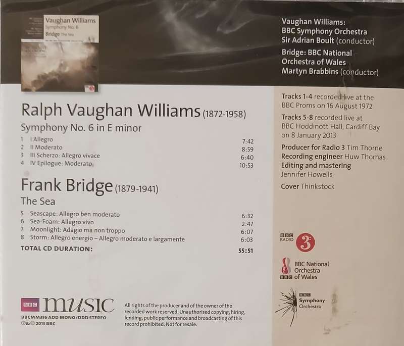 Vaughan Williams: Symphony no. 6 & Bridge: The Sea