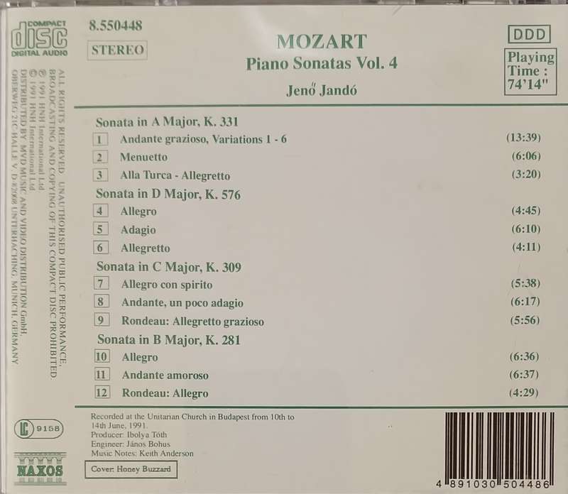 Mozart: Piano Sonatas, K. 281, 309, 331 & 576
