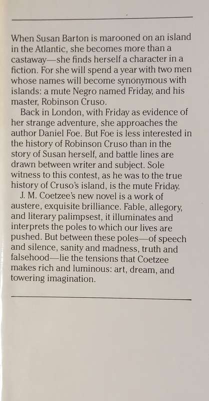 JM Coetzee, Foe