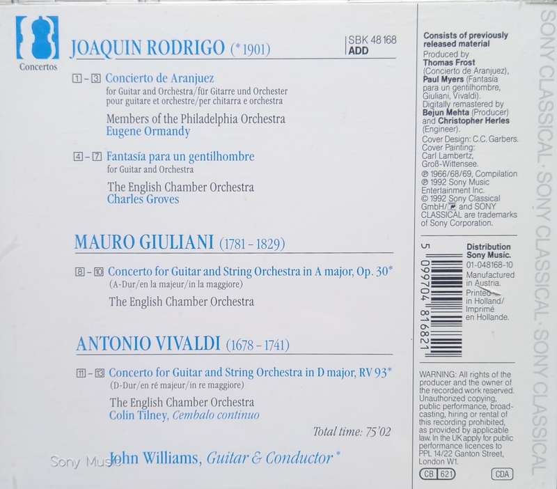 Rodrigo, Giuliani & Vivaldi: Guitar Concertos (John Williams)