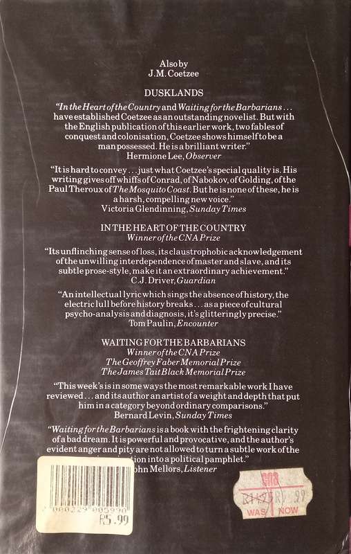 JM Coetzee, Life & Times of Michael K