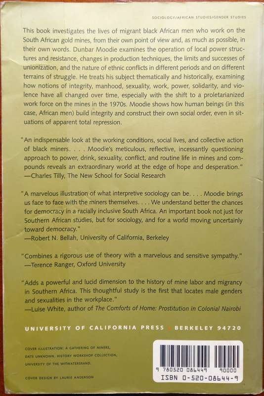 T. Dunbar Moodie, Going for Gold: Men, Mines and Migration