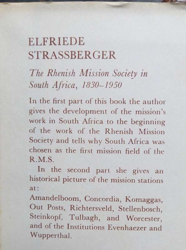 Elfriede Strassberger, The Rhenish Mission Society in South Africa, 1830-1950
