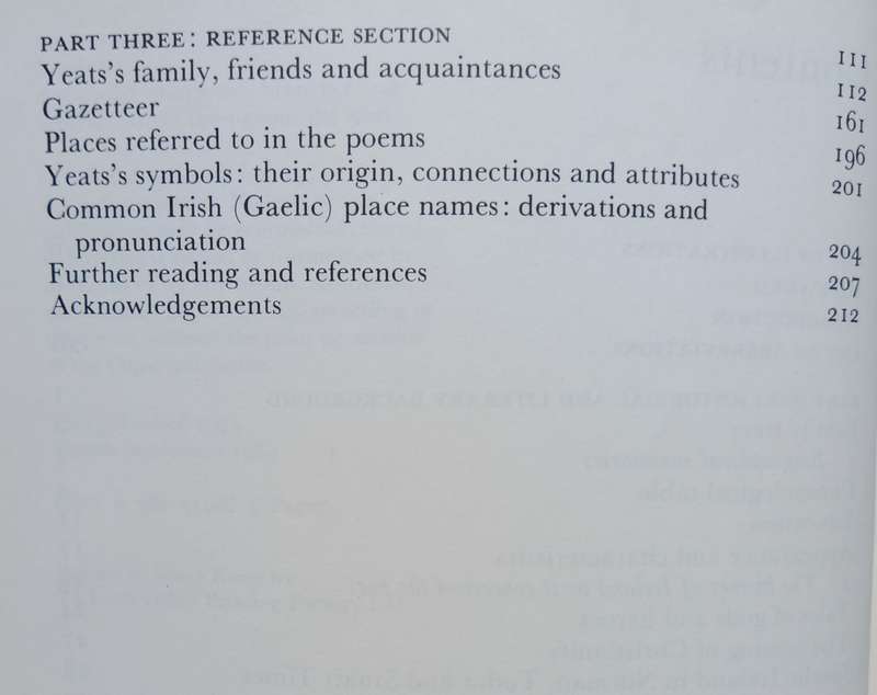 Edward Malins, A Preface to Yeats