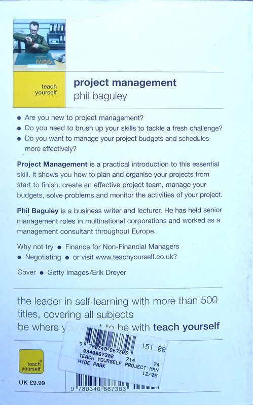Phil Baguley, Teach Yourself Project Management