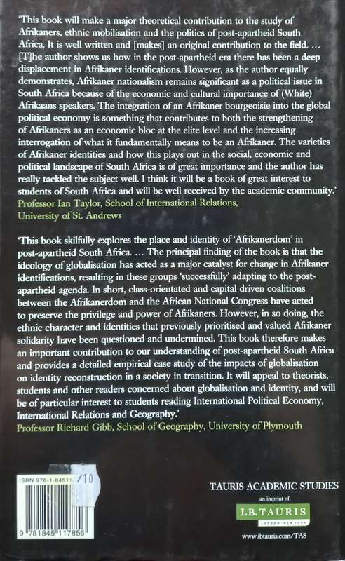 Rebecca Davies, Afrikaners in the New South Africa: Identity Politics in a Globalised Economy