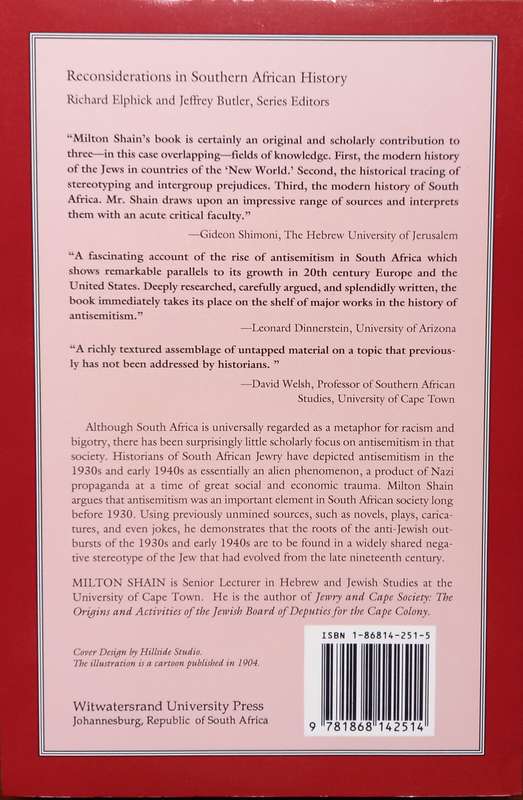 Milton Shain, The Roots of Antisemitism in South Africa