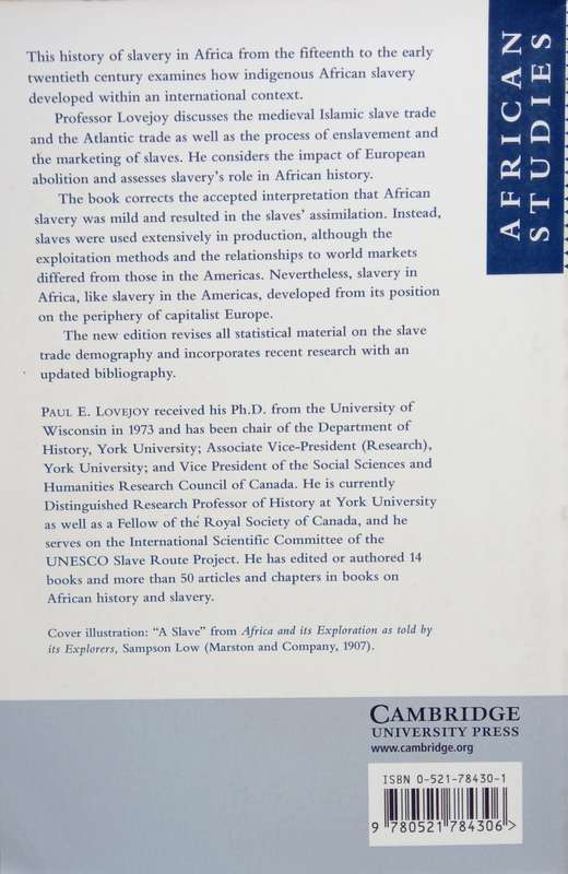 Paul E. Lovejoy, Transformations in Slavery: A History of Slavery in Africa