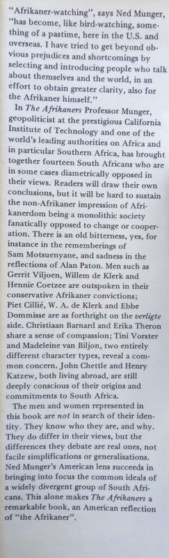 Edwin S. Munger, The Afrikaners