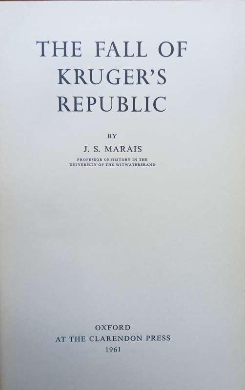 J.S. Marais, The Fall of Kruger's Republic