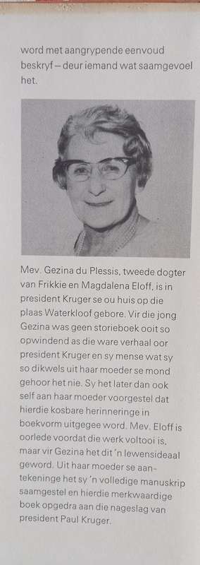 Magdalena Eloff, Die President en Ek: Herinneringe