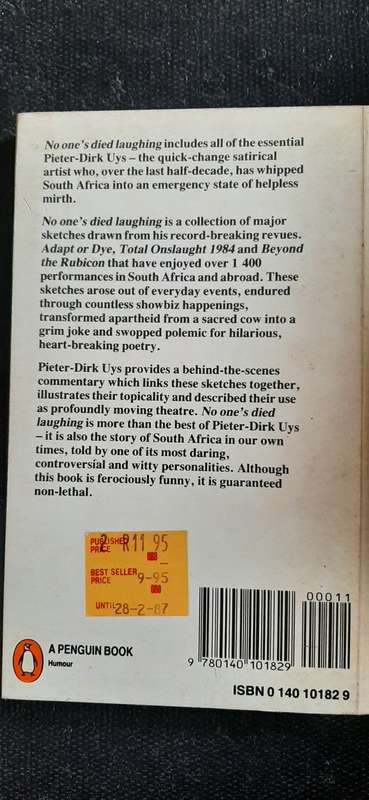 No One's Died Laughting by Pieter-Dirk Uys (First Edition)
