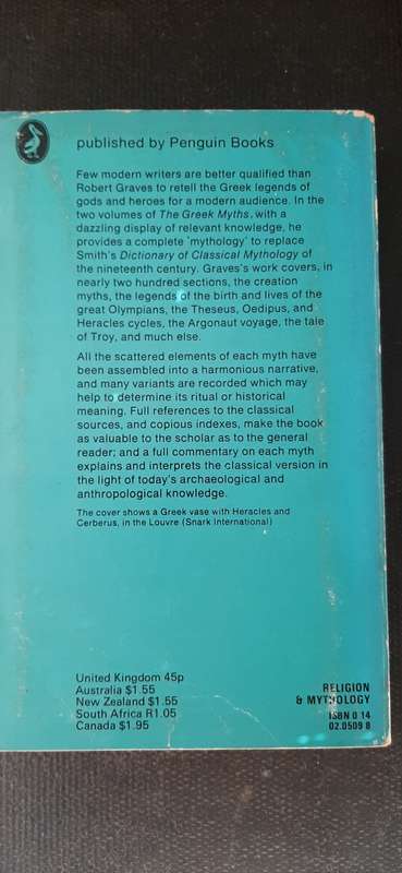 The Greek Myths: 1 and 2 by Robert Graves (Sale for both books combined)