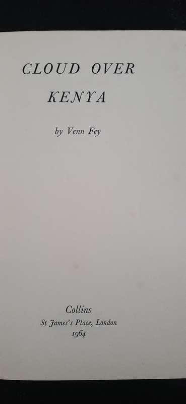 Cloud Over Kenya by Venn Fey (First Edition)