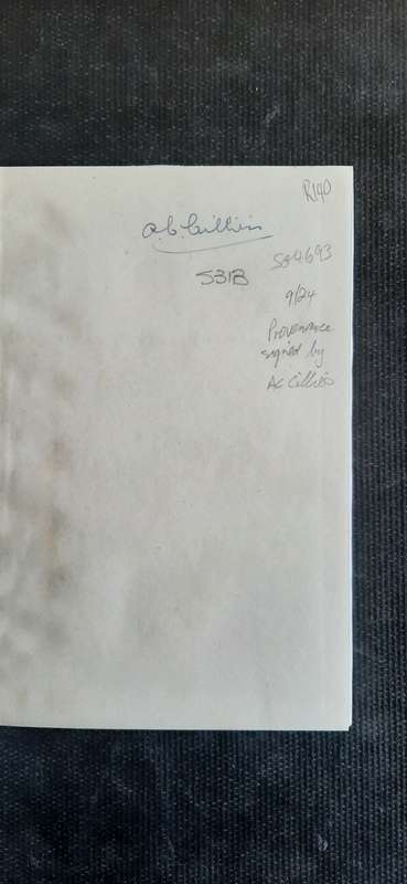 The Mysterious Universe by Sir James Jeans (Signed by AC Cilliers)