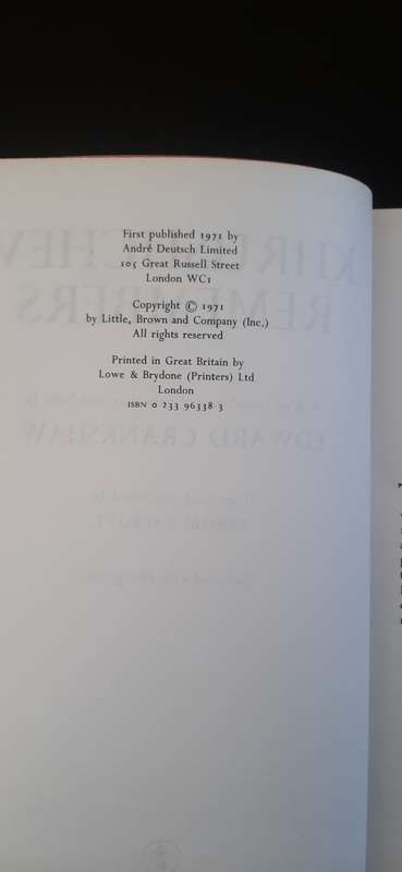 Khrushchev Remembers translated by Strobe Talbott, Introduction by Edward Crankshaw (First Edition)