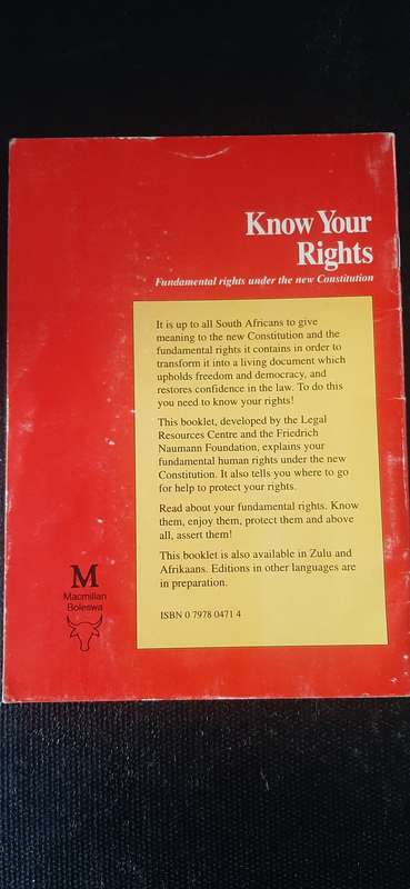 Know Your Rights by the Legal Resource Centre
