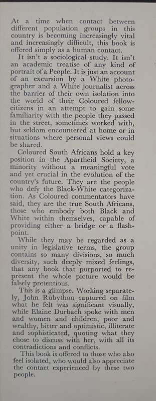 With Mixed Feelings Text by Elaine Durbach & Photographs by John Rubython