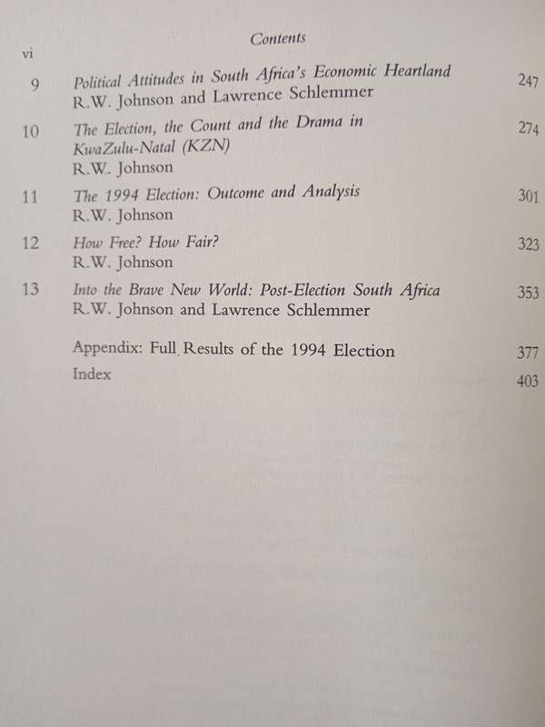 Launching Democracy in South Africa Edited by RW Johnson & Lawrence Schlemmer