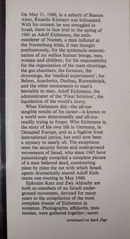 Eichmann, Minister of Death by Quentin Reynolds, Ephraim Katz & Zwy Aldouby