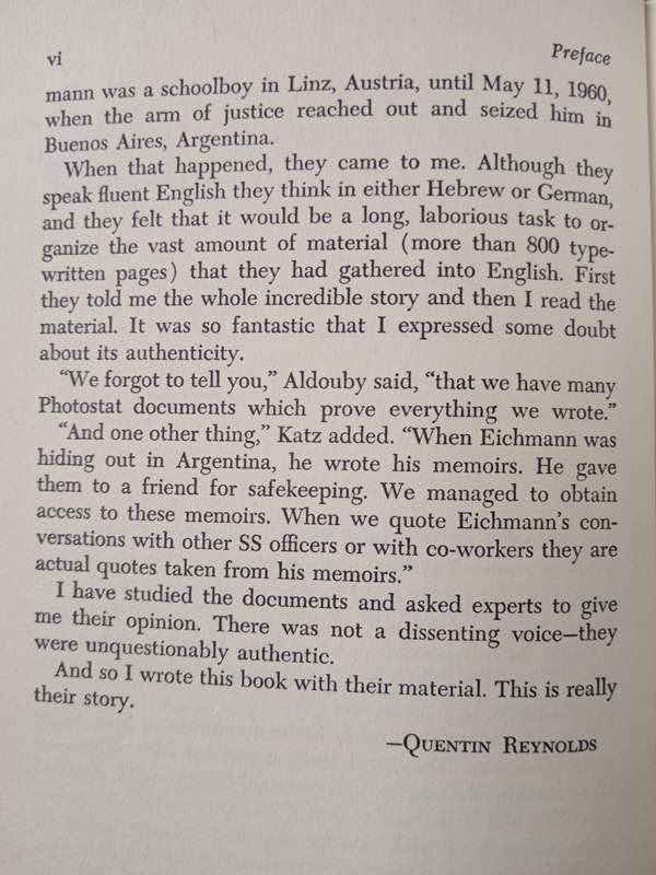 Eichmann, Minister of Death by Quentin Reynolds, Ephraim Katz & Zwy Aldouby