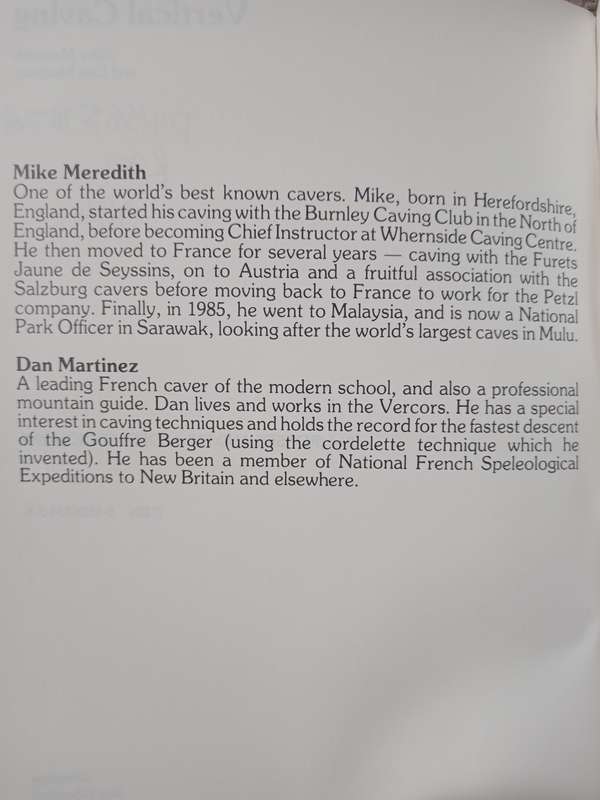 Vertical Caving by Mike Meredith & Dan Martinez