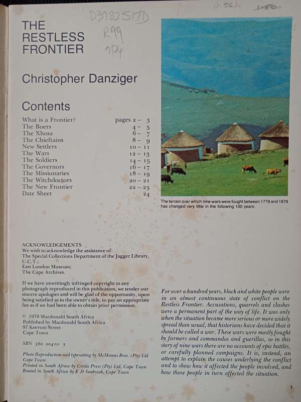 The Restless Frontier by Christopher Danziger