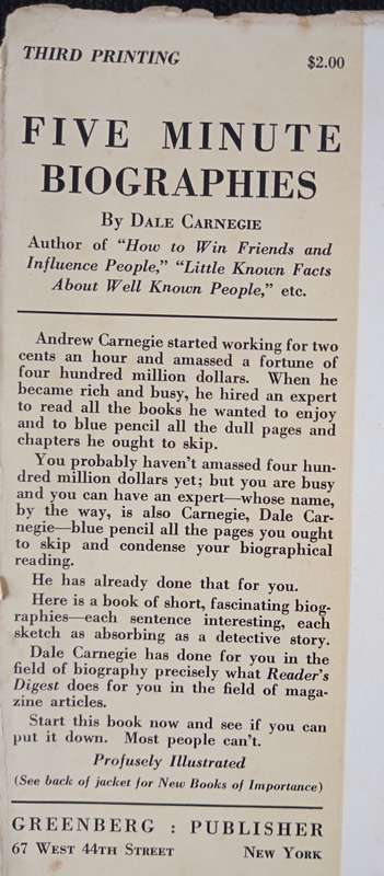 Five Minute Biographies by Dale Carnegie