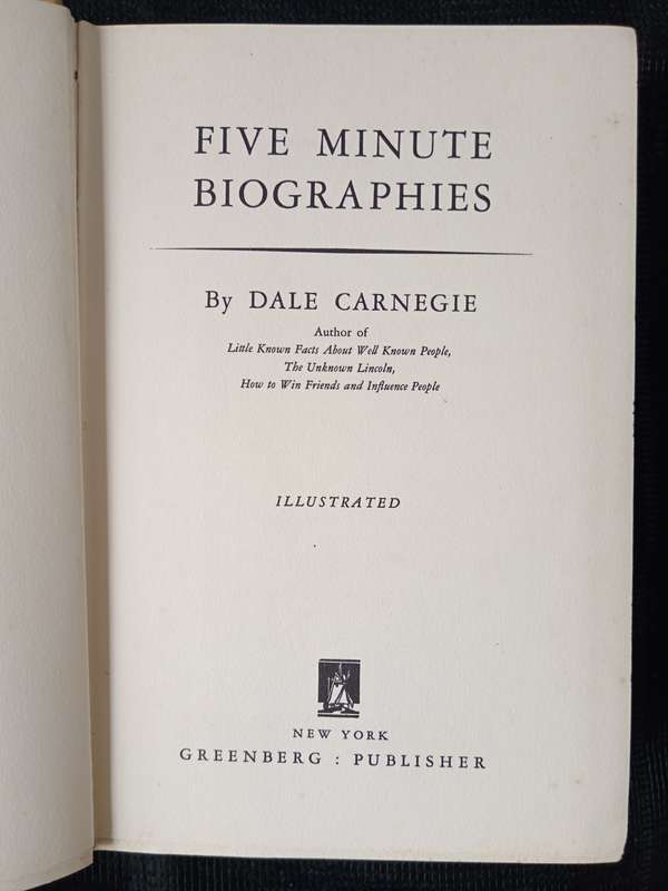 Five Minute Biographies by Dale Carnegie