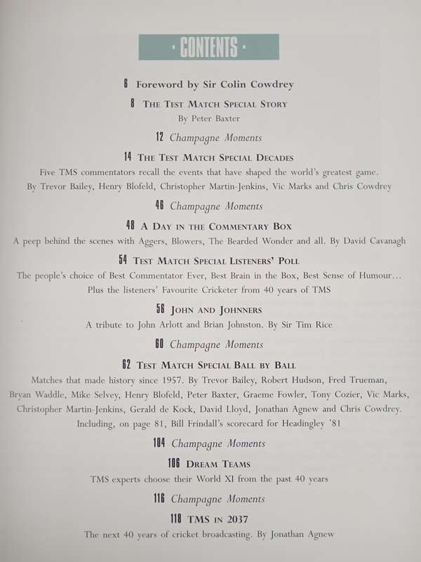 From Arlott to Aggere 40 years of Test Match Special Foreword by Sir Colin Cowdrey
