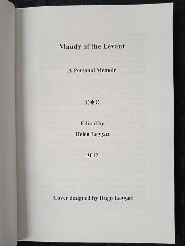 MAUDY of the Levant by Helen Leggatt