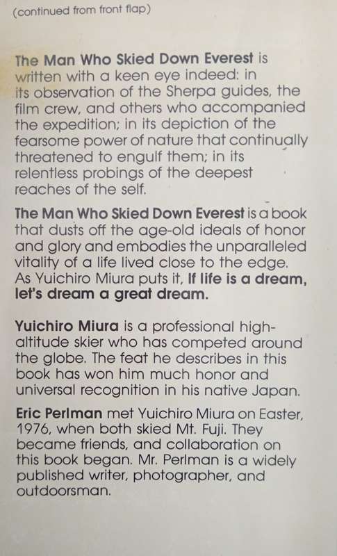 The Man Who Skied Down Everest by Yuichiro Miura with Eric Perlman