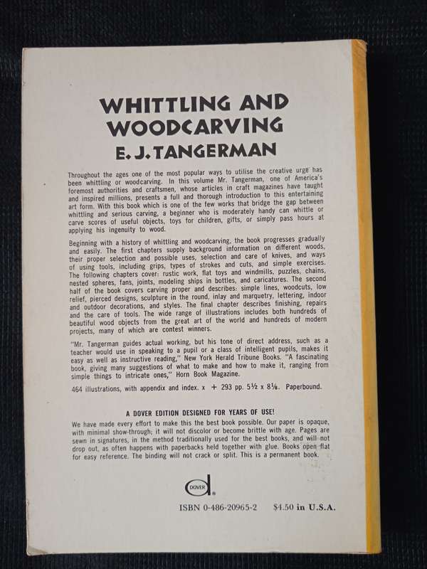 Whittling and Woodcarving by E J Tangerman