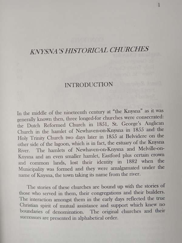 Knysna's Historical Churches by Margaret Parkes & Vicky Williams