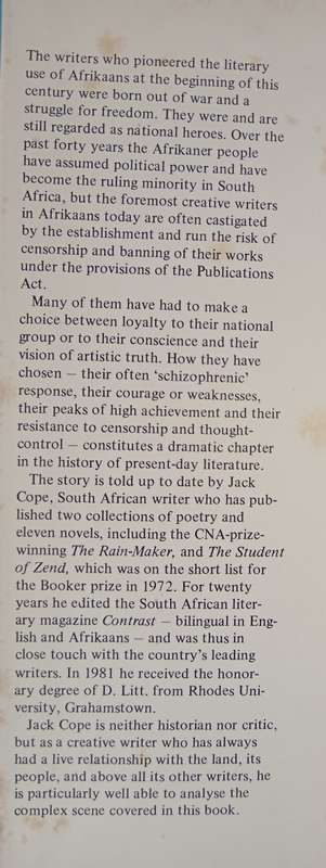 The Adversary within Dissident writers in Afrikaans by Jack Cope