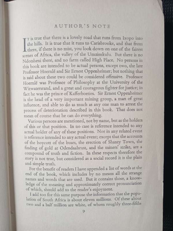 Cry, The Beloved Country by Alan Paton