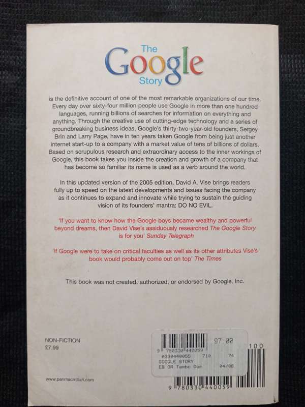 The Google Story by David A Vise With Mark Malseed