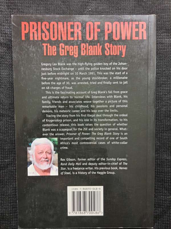 Prisoner of Power The Greg Blank Story by Rex Gibson