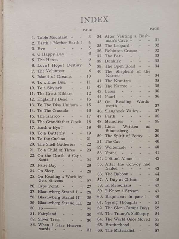 The Glen(Camps Bay) and other Poems by William H Lipsett