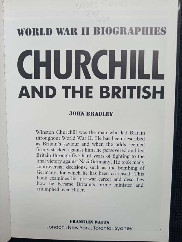 World War II Biographies Churchill and the British by John Bradley