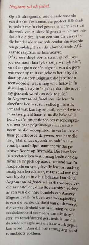 Nogtans sal Ek jubel by Audrey Blignault