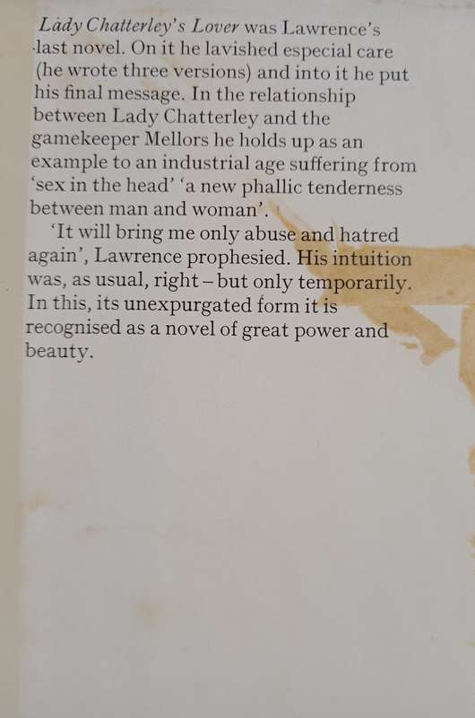 Lady Chatterley's Lover by DH Lawrence