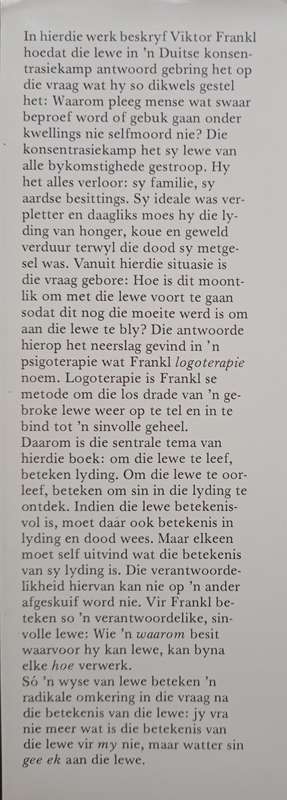 Waar Lewe Ek by Viktor Frankl