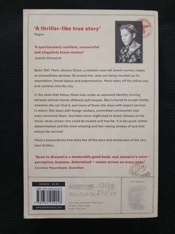 Gone to Ground by Marie Jalowicz Simon Translated by Anthea Bell