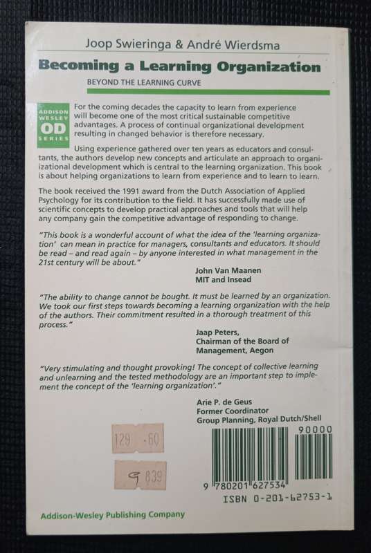 Becoming a Learning Organization by Joop Swieringa & André Wierdsma